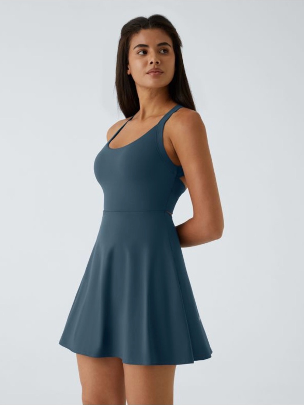 Tennis Backless Twisted Flare Active Dress